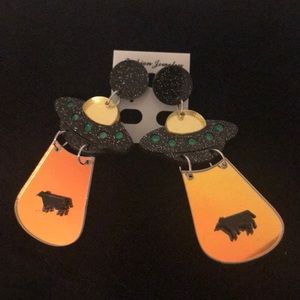 Acrylic Flying Saucer Earrings